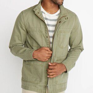 Marine Layer 100% Cotton Hoover Utility Jacket in Olive Sz L